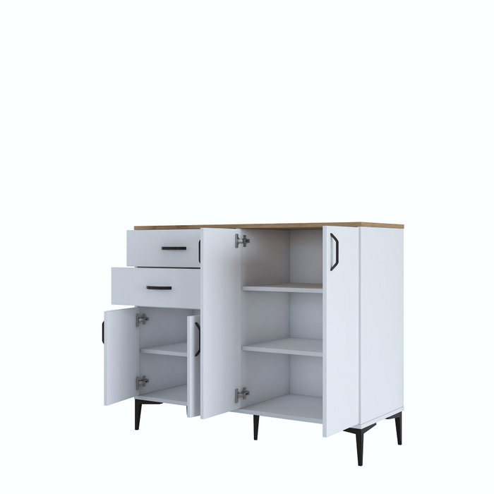 Hanah Home Armario Multiusos Blanco y Nogal